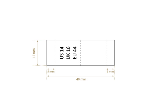 Tekstila etiķete ar izmēru Modelis TC-M168
