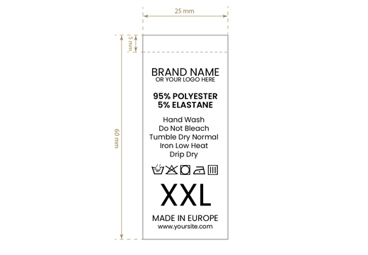 Mazgāšanas kopšanas etiķete Modelis TC-M184
