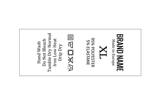 Mazgāšanas kopšanas etiķete Modelis TC-M26