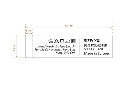Mazgāšanas kopšanas etiķete Modelis TC-M402